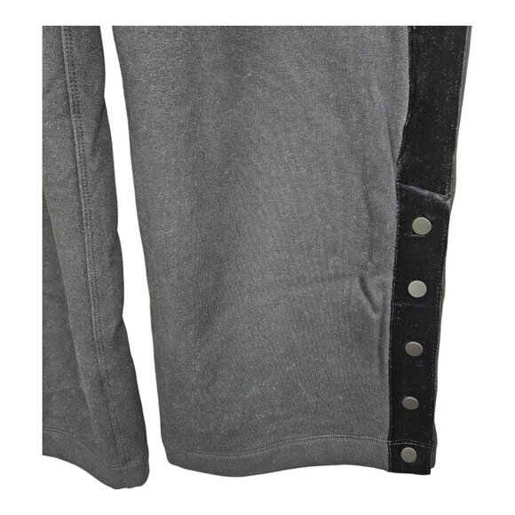Athleta Retroplush Velvet Detail Black Straight Wide Leg Pants‎ Size Small - Picture 3 of 8